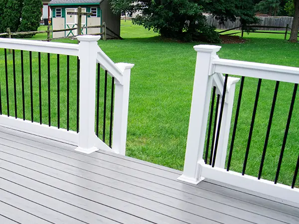 White wood balustrade with aluminum railings