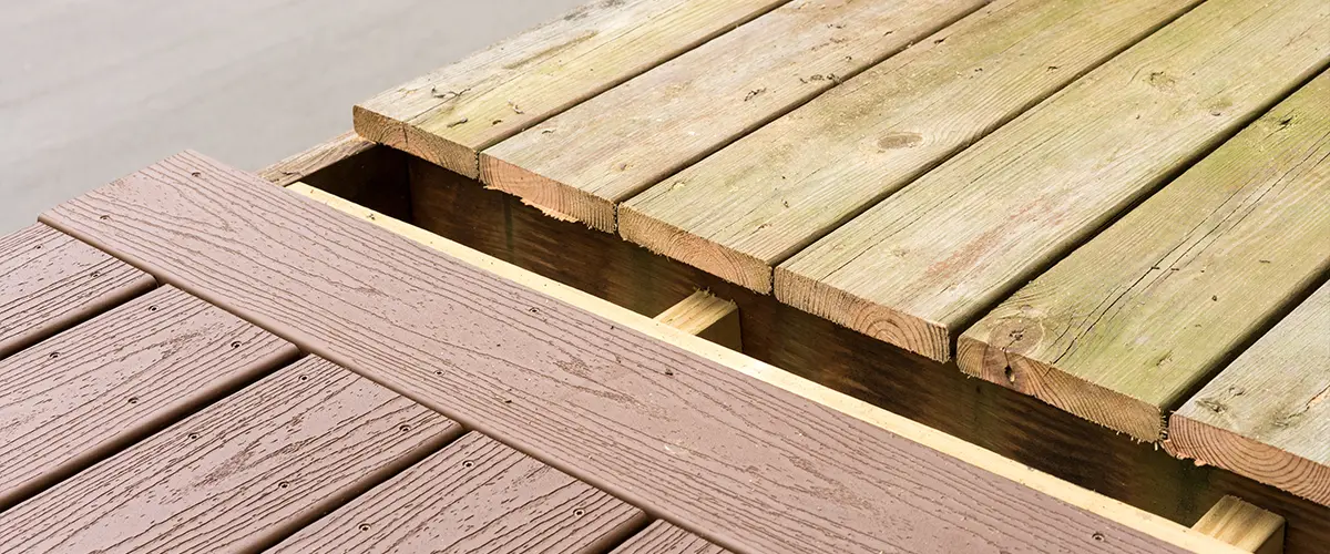 Composite decking and pressure-treated wood
