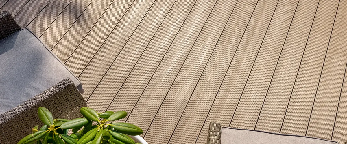 Beige composite decking