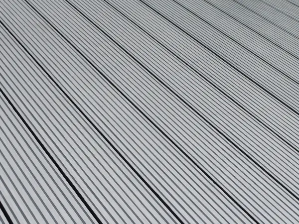 Gray composite decking