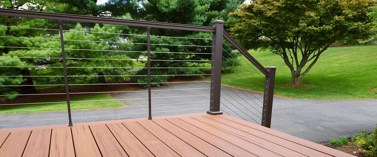 Aluminum railing on composite deck