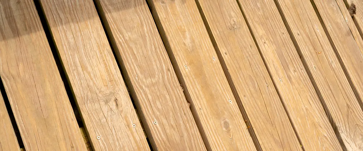 Pressure treated wood decking boards