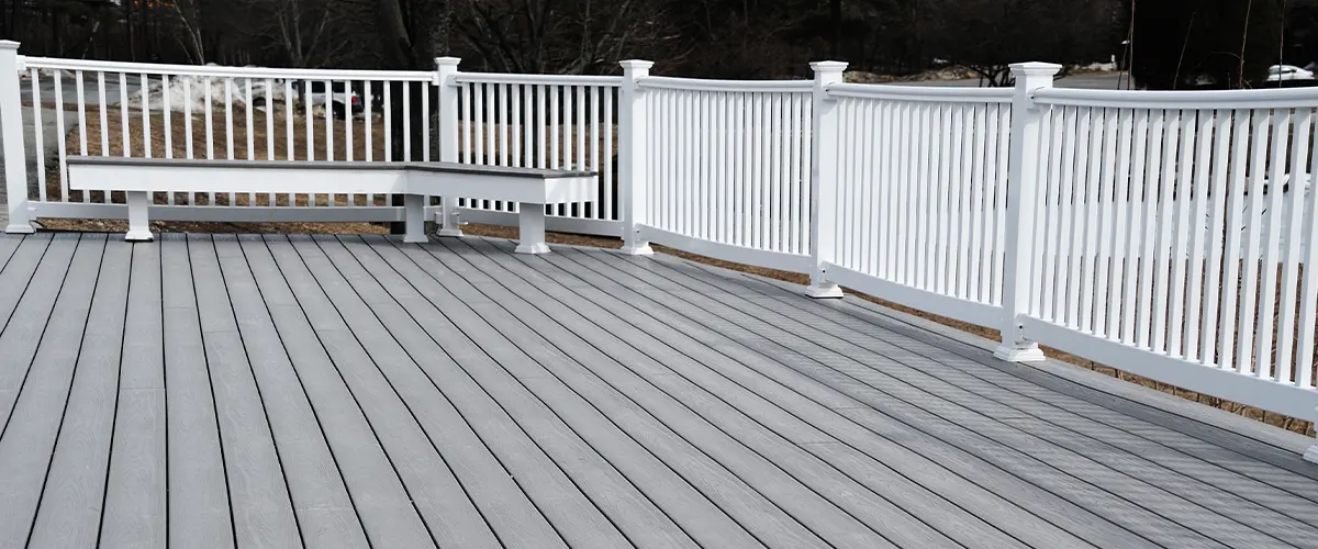 White railing on composite deck