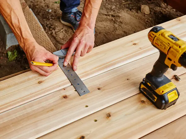 Wood decking installation