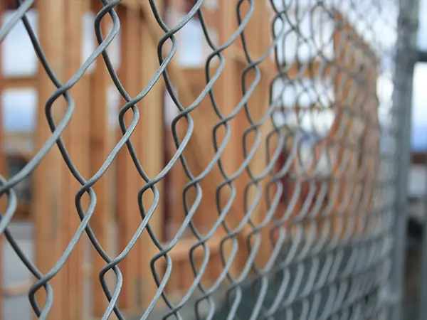 A chain link fence close-up