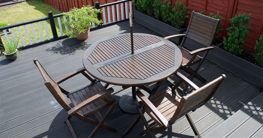 Outdoor furniture with composite decking