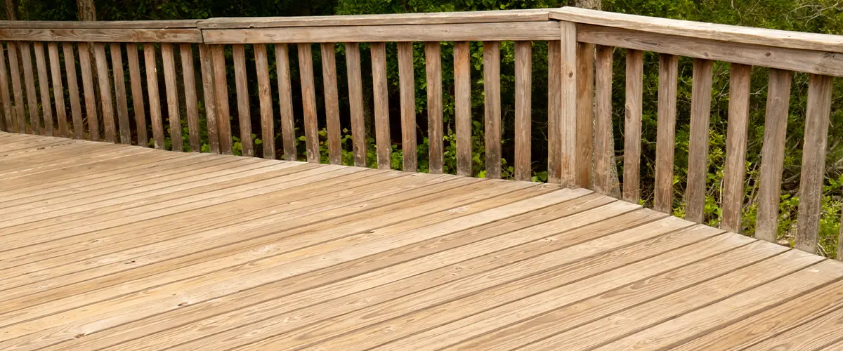 Pressure treated wood deck