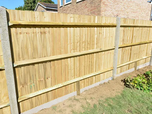pressure-treated wood fence