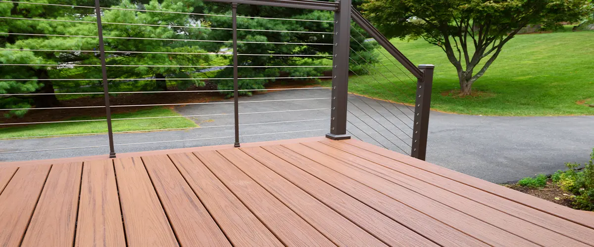 PVC decking with aluminum black railing