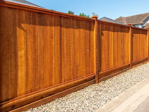 Redwood privacy fence