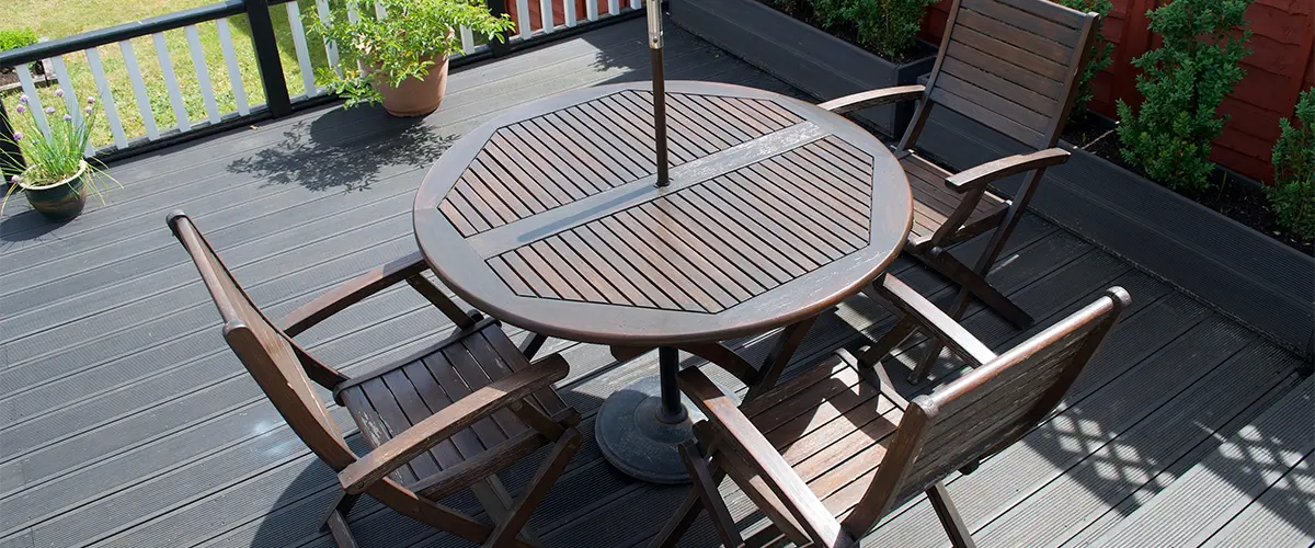 Outdoor furniture with composite decking