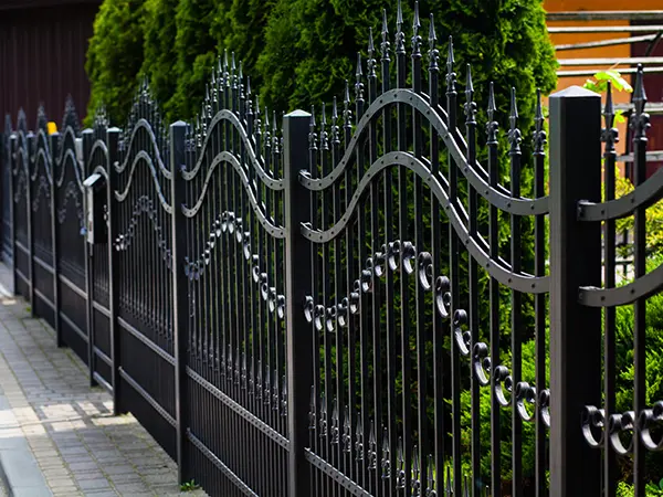 Wrought iron fence with beautiful patterns
