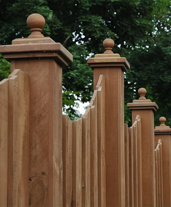 A beautiful ornamental fence with posts