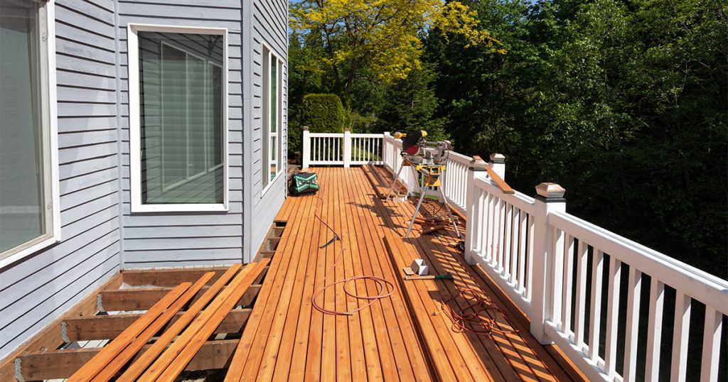 A cedar deck repair in Washington State