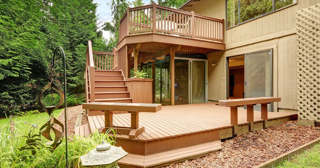 Deck Building In Kenmore, WA Composite decking on two levels