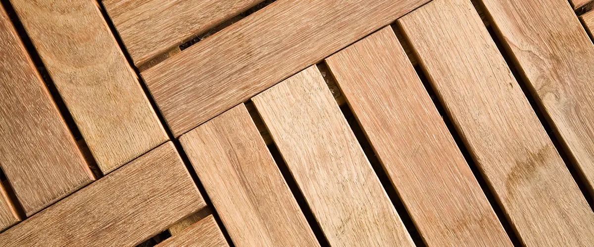 Natural wood deck tile