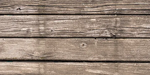 Faded decking boards